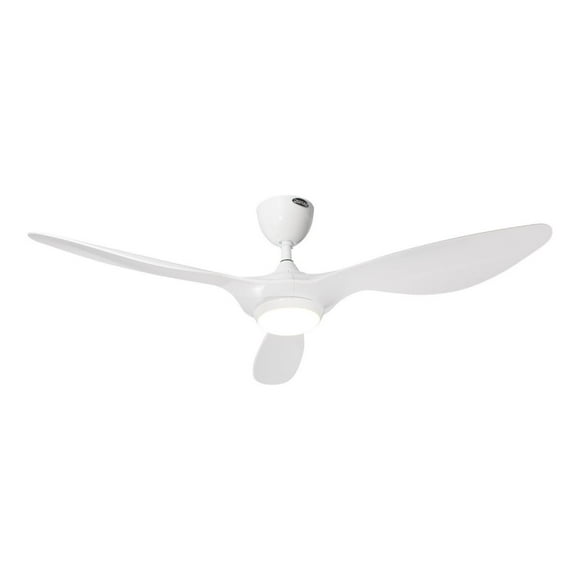 Ventilador de techo 52, luz LED, acabado blanco, 3 aspas, 6 velocidades