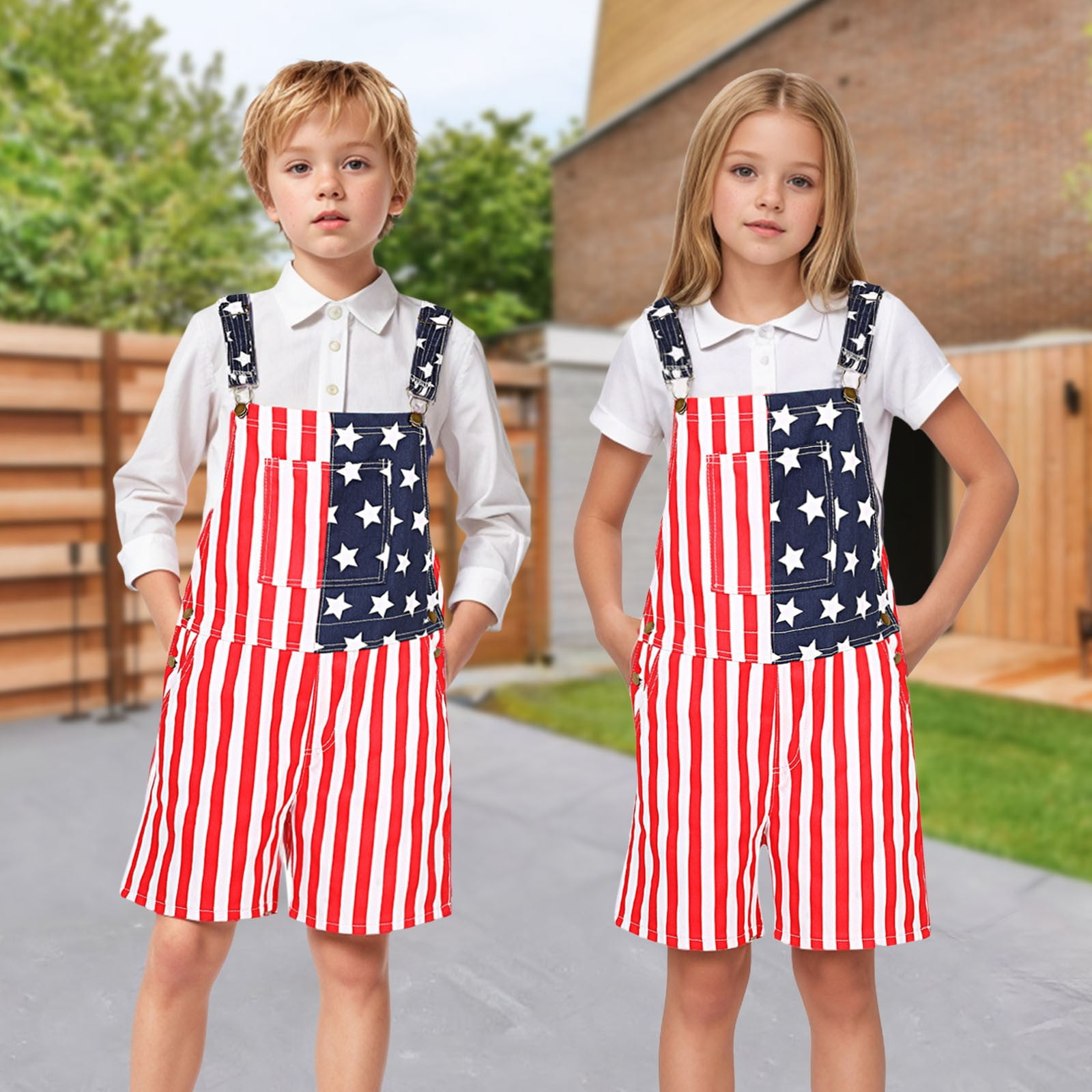 Splozh Newborn Baby Clothes Toddler Boys and Girls Printed Overalls Shorts Romper Festival Jumpsuits Red,11-12 Years