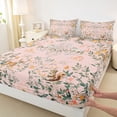 thumbnail image 4 of Erosebridal Vintage Floral Queen Sheet Sets, Wild Horse Moose Squirrel Bed Set, 4 Pieces, 1 Flat Sheet 1 Fitted Sheet and 2 Pillowcases, 4 of 5