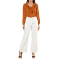 thumbnail image 3 of Allegra K Women's Ruffle V Neck Office Button Front Vintage Blouse, 3 of 7