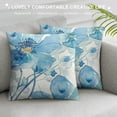 thumbnail image 3 of Orinice  Blue Floral Throw Pillow Covers Light Blue Gold Floral Decorative Spring Summer Farmhouse Vintage Watercolor Pillowcases  for Couch Indoor Bedroom Decor, 3 of 5