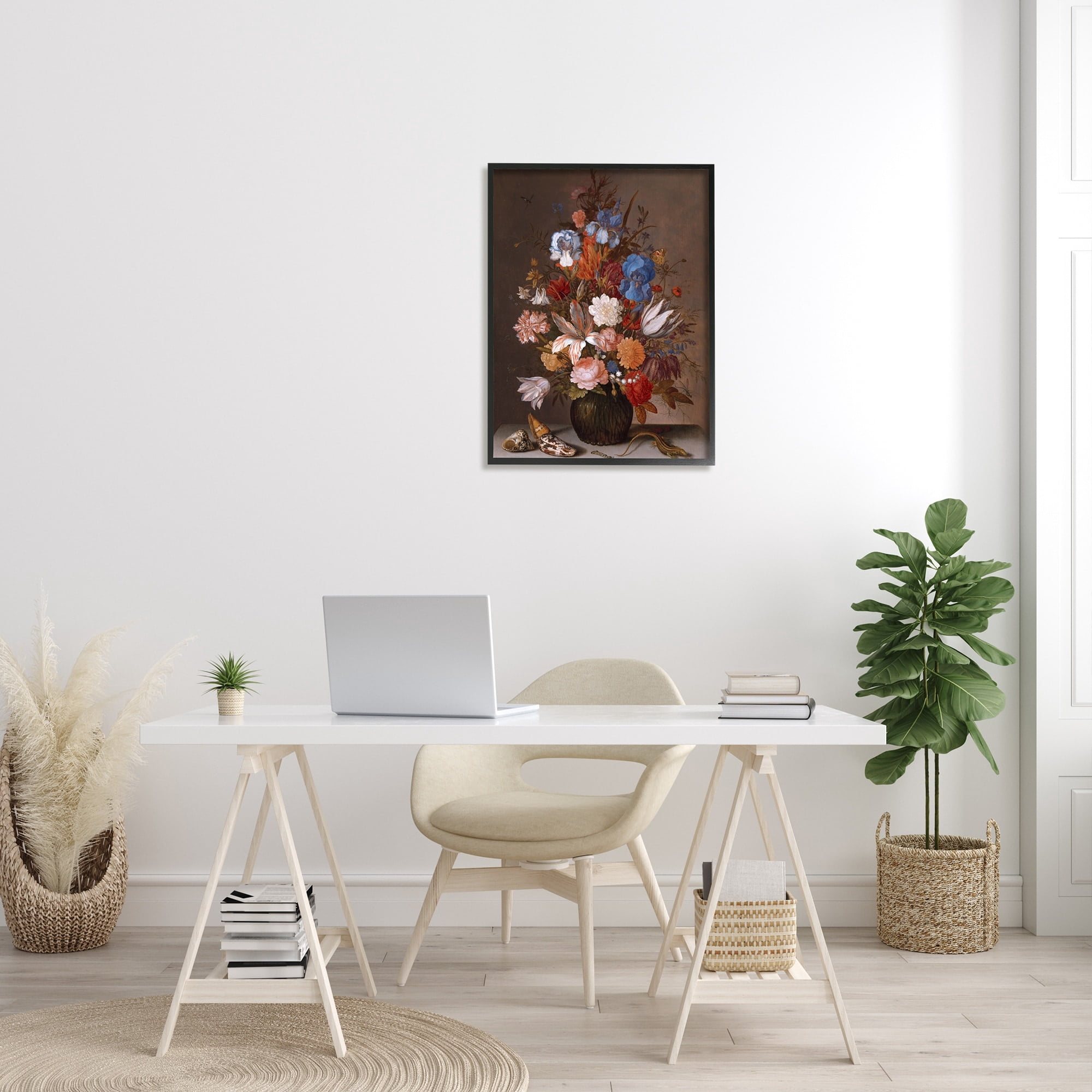 Stupell Industries Still Life with Flowers Balthasar van der Ast Painting Painting Black Framed Art Print Wall Art, Design by one1000paintings