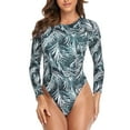 thumbnail image 1 of VJATTWR Womens Bathing Suits Women's Printed Rash Guard Long Sleeve Swimsuits Sunscreen Surfing Suit Bathing Suit, 1 of 7