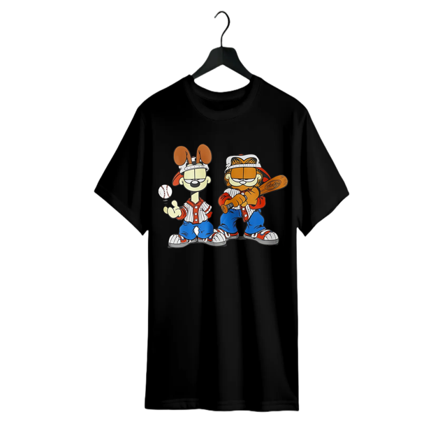 GaRFieLD X SHeiN unisex Cartoon Printed Round Neck T-Shirt