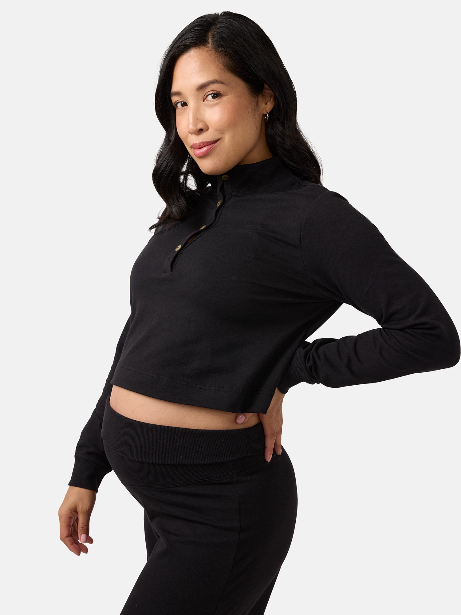 Ingrid & Isabel For Every Belly Women's Maternity Button Front Knit Top, Sizes S-XXL