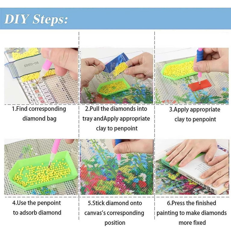 Diamond Painting Kit, Beach Floral, 13.8x13.8in, Full Round photo 6