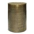 thumbnail image 3 of Corbin 16 inch Wide Industrial Metal Side Table in Hammered Antique Gold Iron, Assembled, 3 of 11
