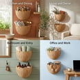 thumbnail image 7 of Scalloped Wall Basket Handwoven Natural Rattan Storage Organizer with Sturdy Metal Frame, Nordic Style Wicker Decor for Wall Storage, 7 of 7