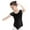 Black, variant on MSemis Kids Girls Dance Jumpsuit Short Sleeves Lace Splice Bowtie Gymnastics Leotard