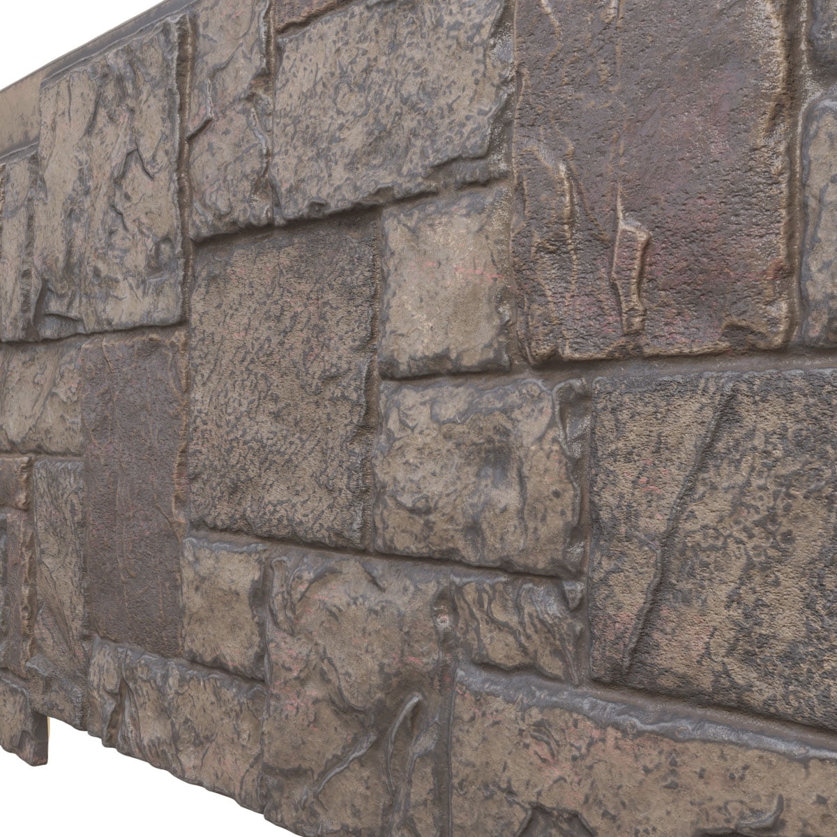 Ekena Millwork 49"W x 24 1/2"H x 1 1/4"D Castle Rock Stacked Stone, EverStone Faux Stone Siding Panel, Cascade River
