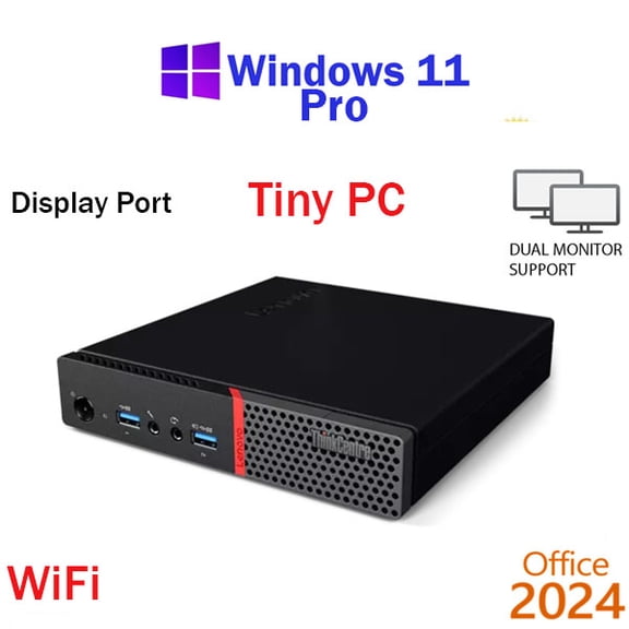 Restored Windows 11 Lenovo Core i5 Tiny Micro PC 8GB RAM 256GB SSD WiFi Desktop Computer PC Office24 (Refurbished)