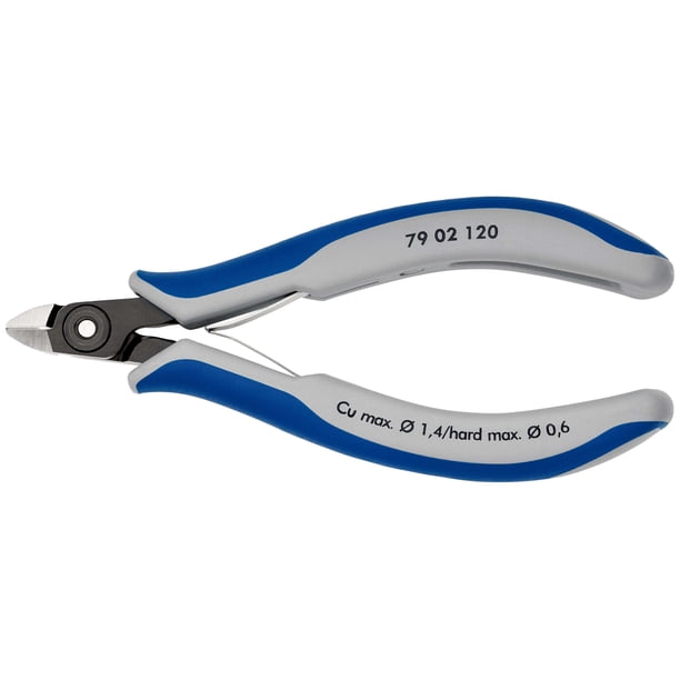 KNIPEX 79 02 120 Pinzas de precisión de corte diagonal para electrónica Con fundas en dos componentes bruñido 120 mm