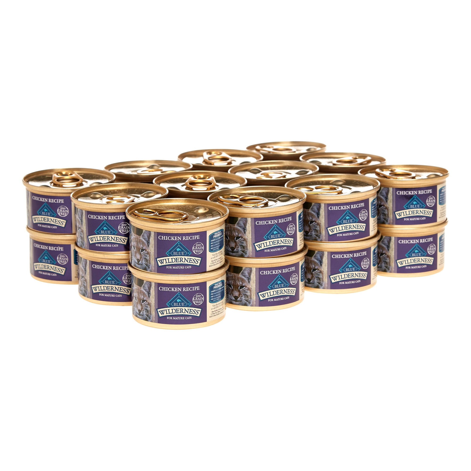 (24 Pack) Blue Buffalo Wilderness Chicken High Protein Grain Free Wet Cat Food, 3 oz. Cans