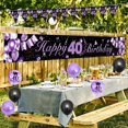thumbnail image 5 of YANSION 40th Birthday Decorations for Women Men, Black Purple Theme Party Decor, Purple Black Latex Balloons and Happy 40th Birthday Banner, Happy 40th Birthday Party Anniversary Supplies, 5 of 7
