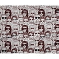 thumbnail image 5 of oneOone Polyester Lycra Dark Brown Fabric People Doodle Art Sewing Material Print Fabric By The Yard 56 Inch Wide, 5 of 6