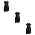 thumbnail image 4 of Minnieouse Vestido de mujer de poliéster Color sólido Sin mangas Jersey suelto Reemplazo Casual Vestidos de moda para niñas Negro S Type1 NO1, 4 of 6