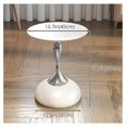 Metal Round End Table, Accent Side Table for Living Room, White Matte ...