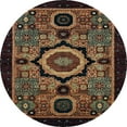 thumbnail image 1 of Ahgly Company Indoor Round Abstract Brown Abstract Area Rugs, 3' Round, 1 of 6
