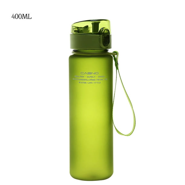 Cateissary Botella de agua Taza de plástico portátil para beber A prueba de fugas Deportes Viajes Drinkware Botella al aire libre, Verde, 400ML Type2 NO2 Cateissary HA004187-02