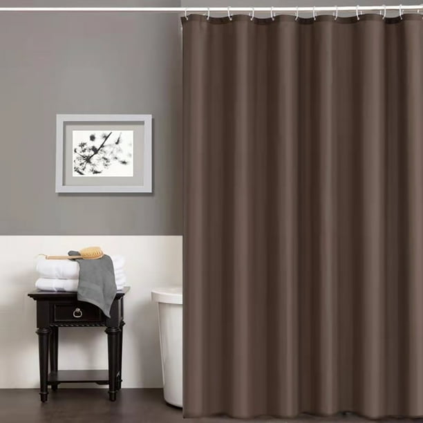 Cortina de ducha, largo extra, cortina de baño, antimoho para ducha y bañera, cortinas textiles, antibacterianas, impermeables, negras, extra anchas, 275 x 180 cm con 18 anillas de ducha