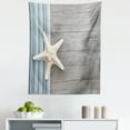 thumbnail image 1 of Rustic Tapestry, Off White Starfish on Bluish Striped Marine Art Rustic Weathered Backdrop, Fabric Wall Hanging Decor for Bedroom Living Room Dorm, 5 Sizes, Grey Pale Slate Blue, by Ambesonne, 1 of 1