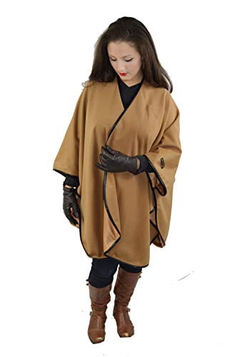 Cashmere Cape with Fur Trim/Cashmere 