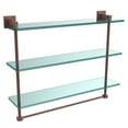 thumbnail image 2 of Montero Collection 22 Inch Triple Tiered Glass Shelf with integrated towel bar, 2 of 2