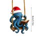 thumbnail image 3 of Uuiauoio Christmas Octopus 2D Flat Pendant for Backpack and Keychain, Festive Holiday Gift with Design, Durable Ornament for Bag Charm and Seasonal Accessory, 3 of 6