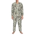 thumbnail image 3 of Honeii Skull with Cash Pattern Mens Pajamas Set,2pcs Men's Lounge Long Sleeve Sleep Shirt and Pajama Bottoms Sleepwear Set,Mens Pjs Sets-XX-Large, 3 of 7