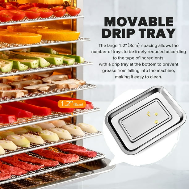 Kwasyo 8 Layers Stainless Steel Food Dehydrator Food Dryer for