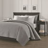 Bedspread Coverlet 3 Pcs Set Oversized 118 x 106 King Size Grey Color By Legacy Decor