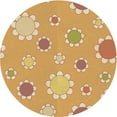 thumbnail image 1 of Ahgly Company Tapis Rond Lavable en Machine Intérieur Transitionnel Jaune Orange, 4 Pieds Rond, 1 of 7