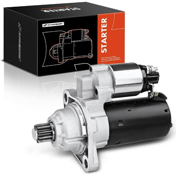 A-Premium Starter Motor Compatible with Audi TT RS Quattro 12-13 & Volkswagen/WV 06-14 Beetle, Golf 10-14, Jetta 05-14, Passat 12-14, Rabbit 06-09, Tiguan 06-09, L4 2.5L, 1.4KW 12V 10 Teeth CCW