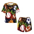 thumbnail image 4 of Naloa Balls Women's Short-Sleeved Pajama Set, Loungewear, Summer pajamas, Breathable Cozy - 3X-Large, 4 of 9