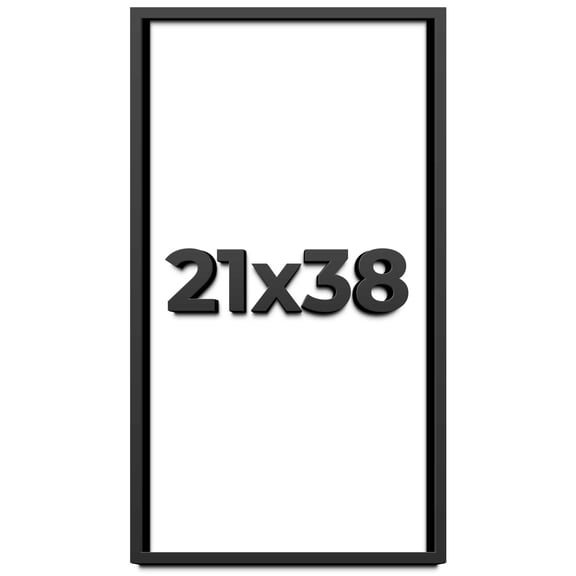 21x38 Shadow Box Frame Black | 1 inches Deep Real Wood Contemporary Shadowbox Display Frame | UV