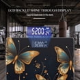thumbnail image 3 of Bathroom Scale, Highly Accurate Digital Body Scale,Precisely Measures Weight up to 400 lbs-Beautiful Golden And Blue Butterflies On Dark Background, 3 of 4
