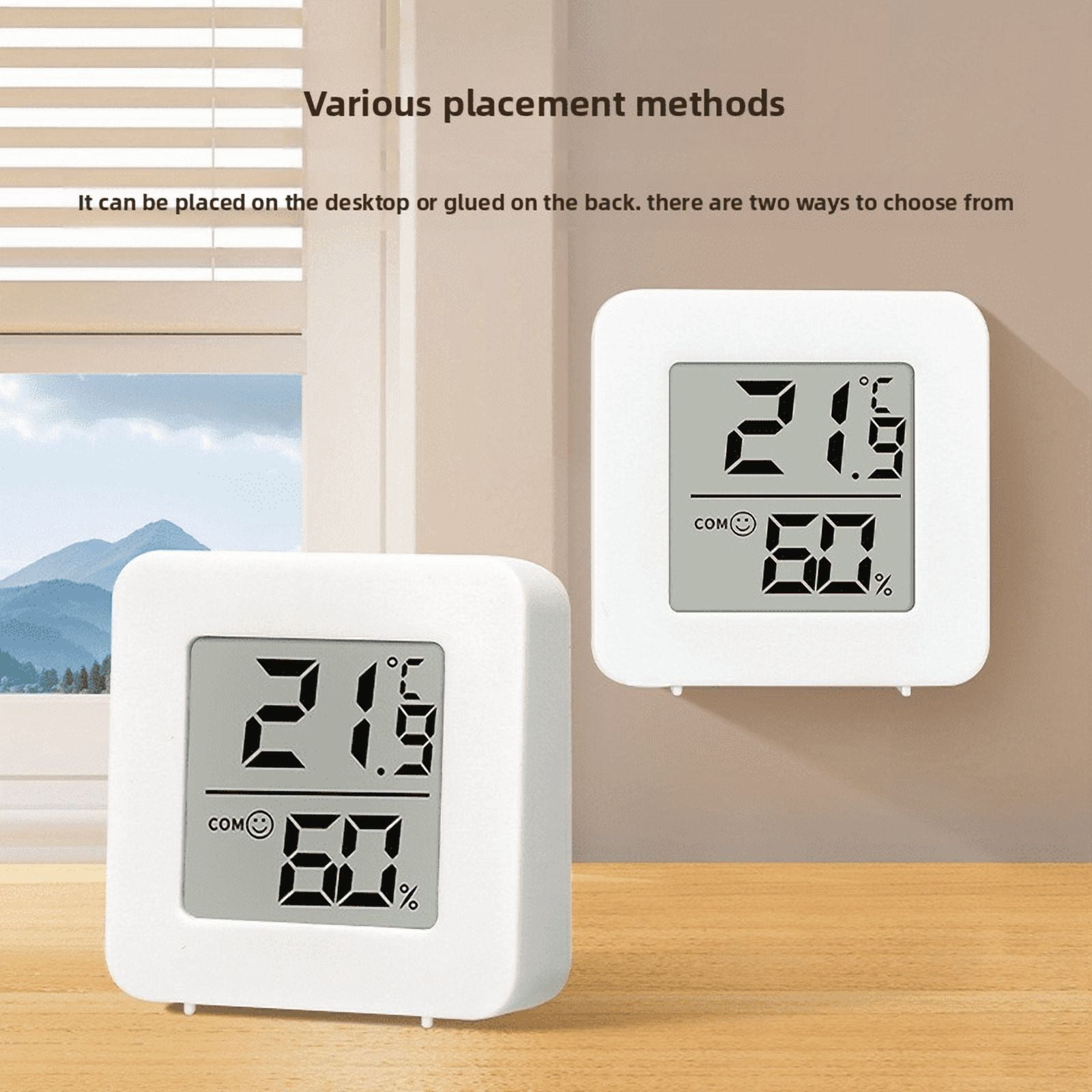 Temperature Gauge for Room Mini Digital Thermometer Hygrometer with Wall Mount Sensor LCD Screen for Home Use