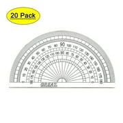 Plastic Protractor Math Protractor 0-180 Degree for Angle Measurement Math Class Office Supply 20 Pack