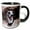 Black/White, variant on 3drose, Portrait of a Whippet., 11oz Two-tone Green Mug