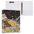 thumbnail image 3 of WOBOGO Cheese Snow Leopard Illustration File Folders Extra Large Capacity to Hold 200 Sheets of Documents Hard Shell Ring Binder for School Home Office, 3 of 10