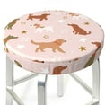 thumbnail image 3 of Kdxio Star Cute Dog Print Stool Covers Round,Stretch Round Bar Stool Covers Washable Bar Stool Cushion Slipcover for 12-15 Inch Chair, 3 of 7
