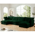 thumbnail image 3 of Newest U Shape Sectional Wide, Deep Seat Sofa Couch,4 Seater Sofa, French Edges Design Multiple Big Pillows,Soft Deep Seat Comfy Couch for Living Room,Apartment,Green Corduroy, 3 of 20