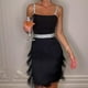 thumbnail image 2 of ALSLIAO Vestido elegante de noche para mujer, con lentejuelas y borlas, color negro, talla M, 2 of 8