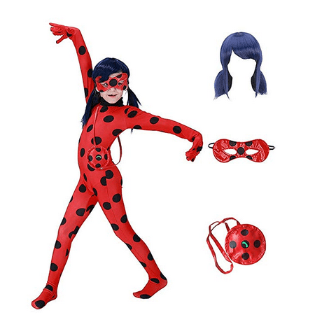 Ladybug Costume for Girls Halloween Miraculous Ladybug Child Costume Halloween Costumes for Gilrs Kids,S