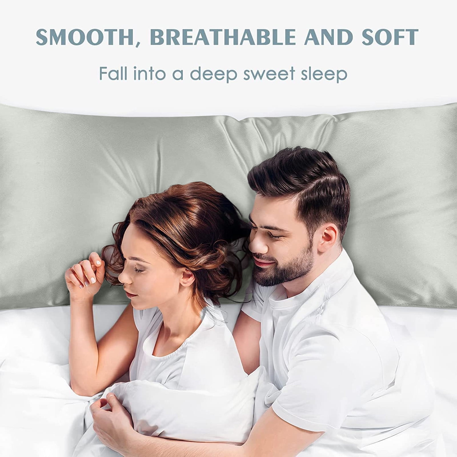 Long Silk Pillowcase, Silk Pillow Cases for Hair and Skin with Zipper, Gifts for Women Men
