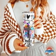 thumbnail image 2 of [NO STRAW] Christian Faith Over Fear Tumbler, Butterfly Cross 20oz Skinny Stainless Cup, Religious Gift for Her, Inspirational Quotes, 2 of 3