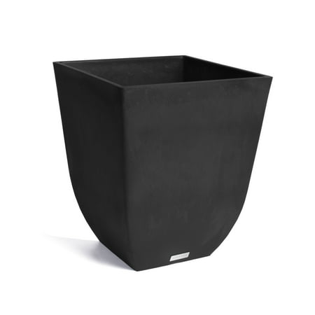 Veradek Sierra Square Planter - Black - 18 in.