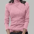 thumbnail image 2 of WRKEKC Long Sleeve Tops for Women Solid Color Mock Neck Ribbed Knit Top Slim Fit Stretchy Casual Fall Winter Layering T-Shirt, 2 of 5