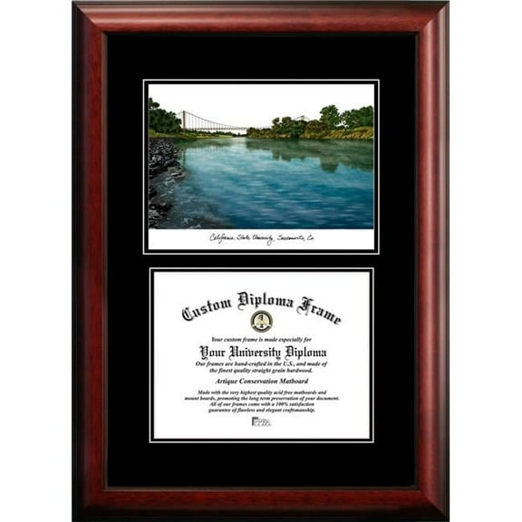 Campus Images CA925D-1185 8.5 x 11 in. Sacramento State Diplomate Diploma Satin Mahogany Frame