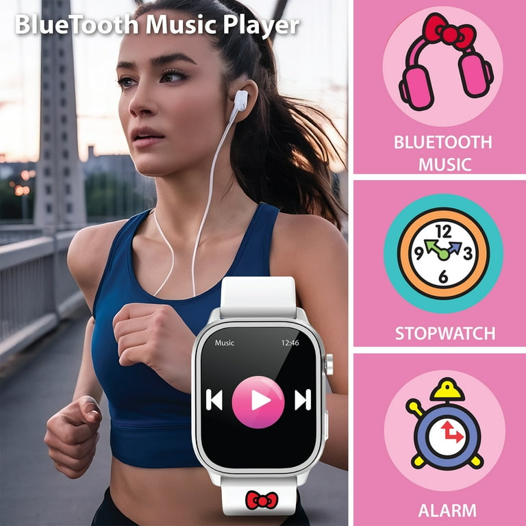 Hello Kitty iTime Digital Adult 46mm Smart Watch with White and